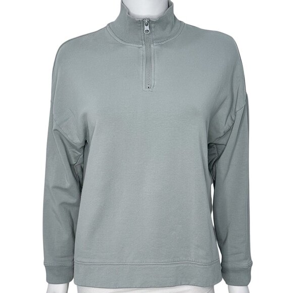 Barefoot Dreams MC Half Zip Long Sleeve Pullover Sweatshirt in Meadow Green Sz M - Picture 3 of 16